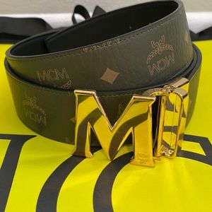 Authentic Limited Edition MCM Claus Reversible Belt In Sea Turtle